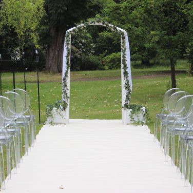 White Plastic Arch with Ivy