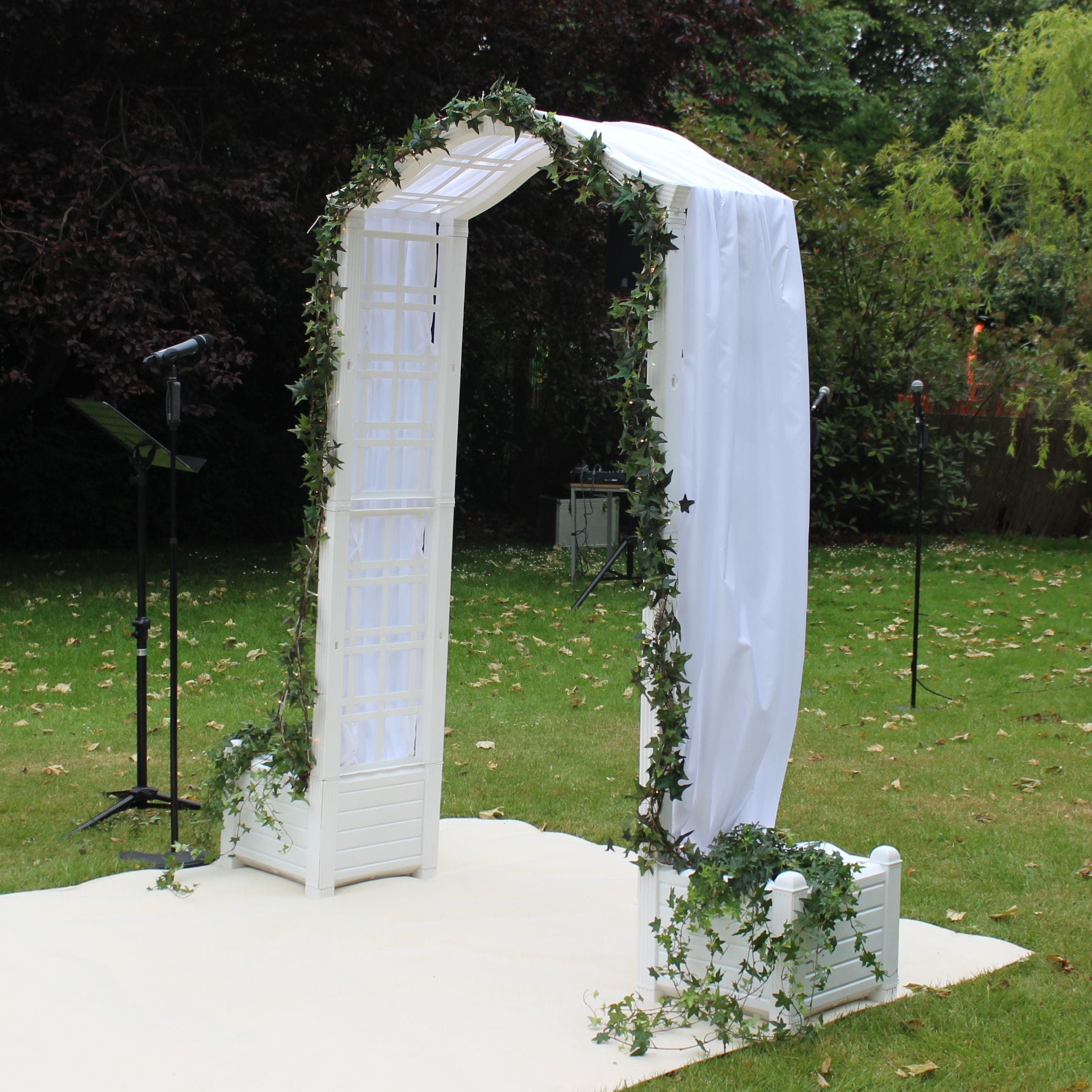 White Plastic Arch with Ivy