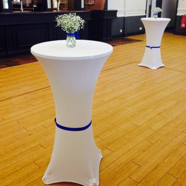 Poseur Table with White Spandex