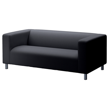 Black Faux Leather Sofa