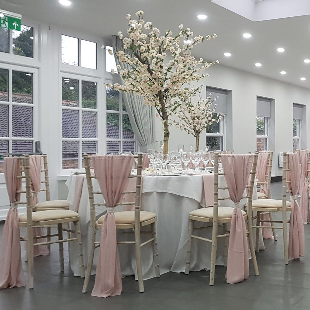 Hunton park conservatory pink vertical drapes limewash chiavaris