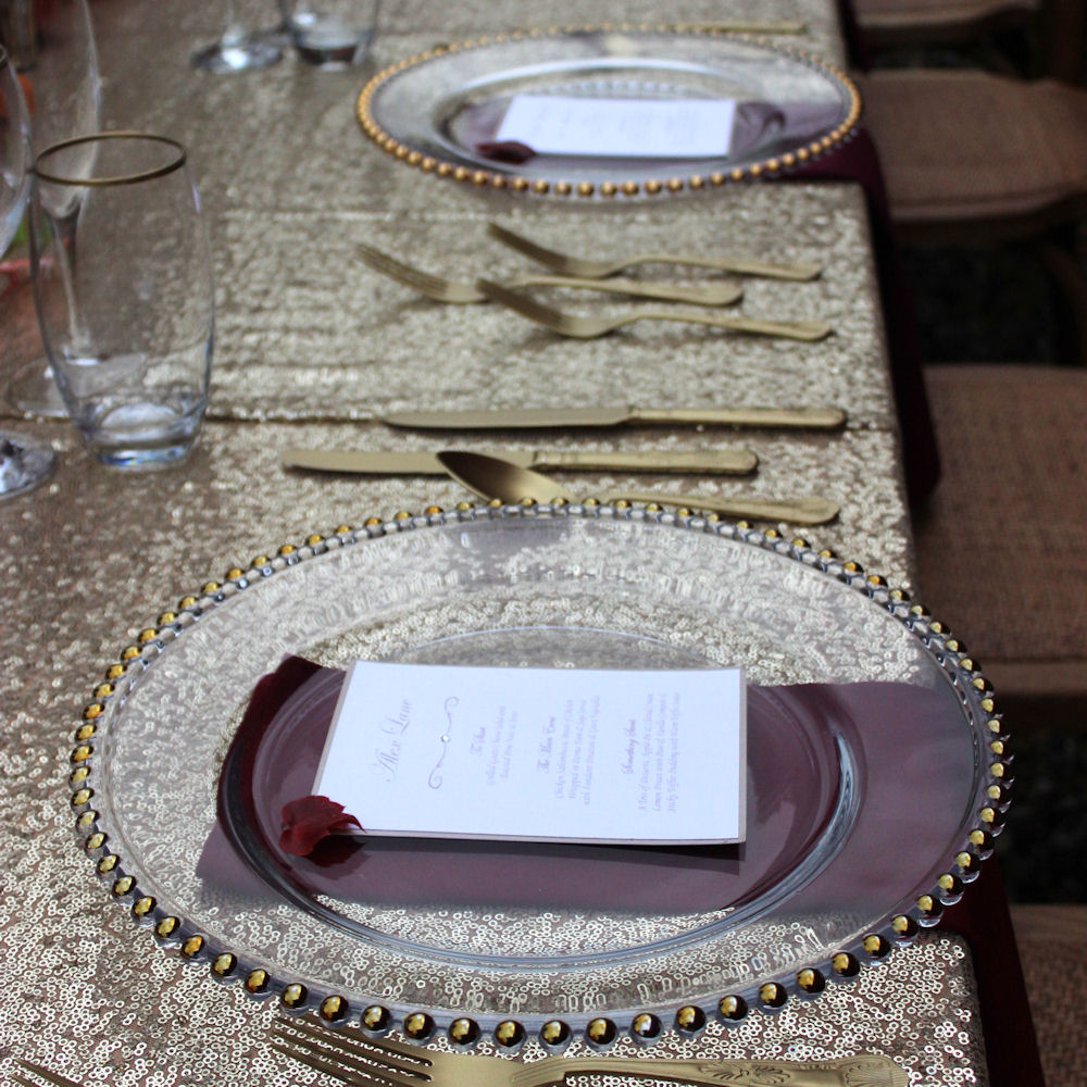 Gold Beaded Charger Plate Hire - Image 4