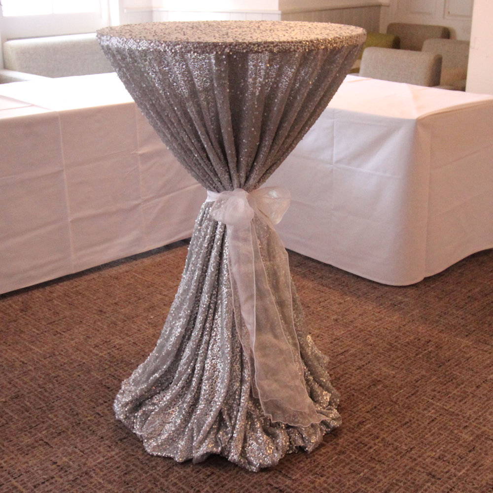 Silver Sequin Poseur Table