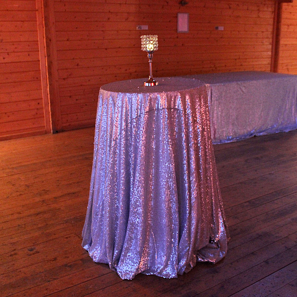 Silver Sequin Poseur Table