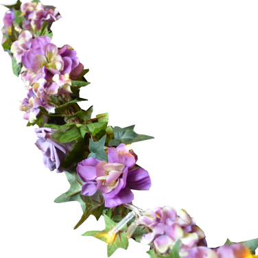 Ivy with Fairy Lights and Flowers