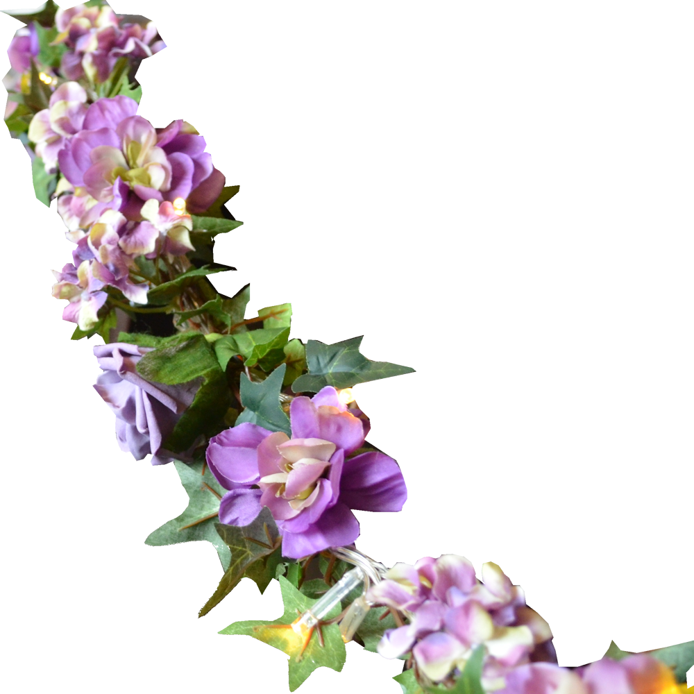 Ivy with Fairy Lights and Flowers