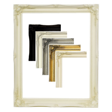 Large Vintage Ornate Frame Colours inside Ivory Frame