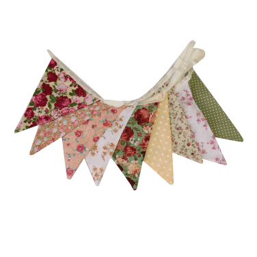 Sage & Peach Floral Bunting