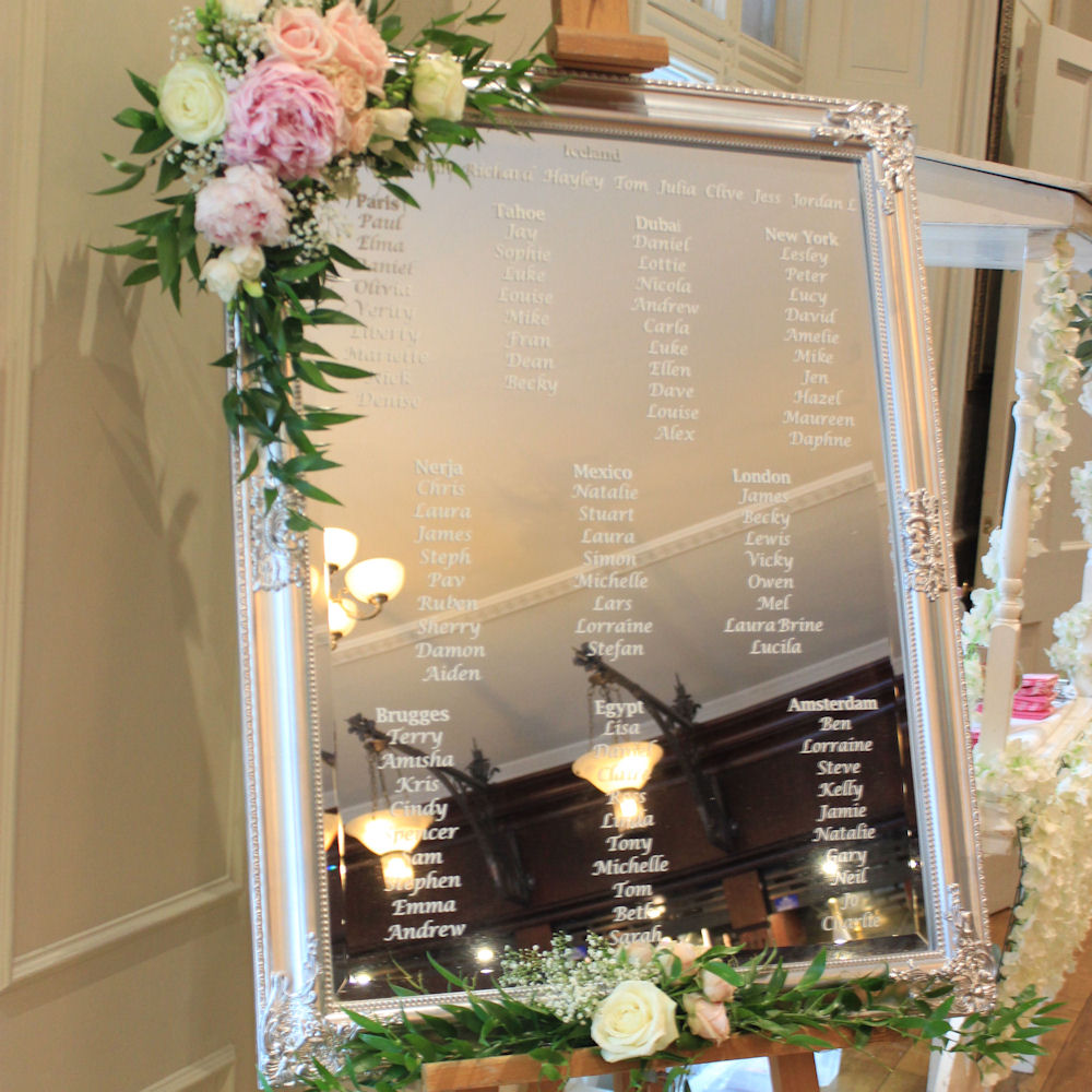 Silver Large Vintage Ornate Frame with Mirror 3