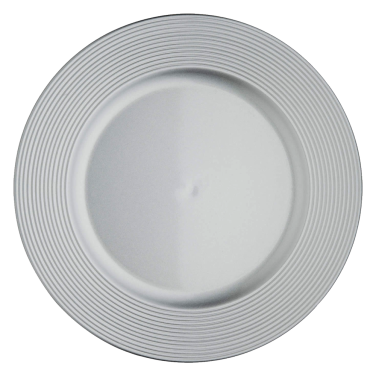 Silver Ribbed Acrylic Charger Plate