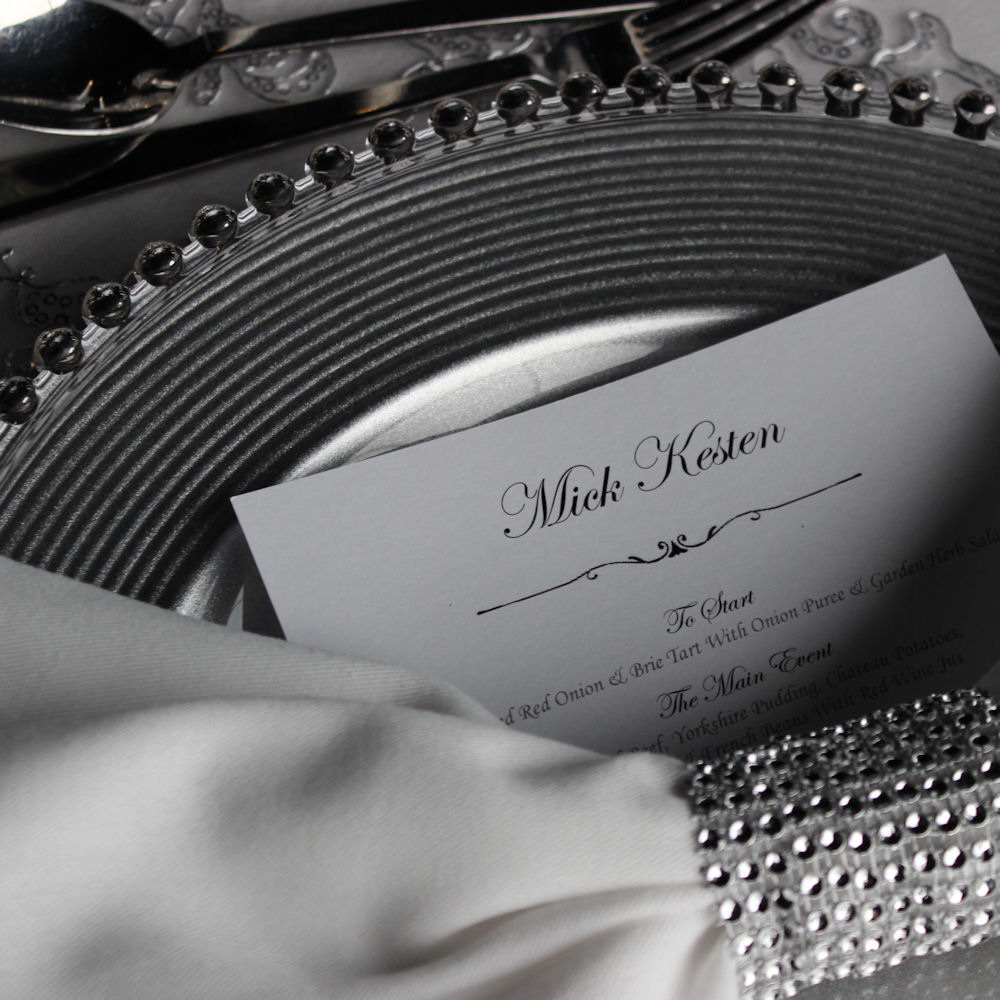 Silver Ribbed Acrylic Charger Plate