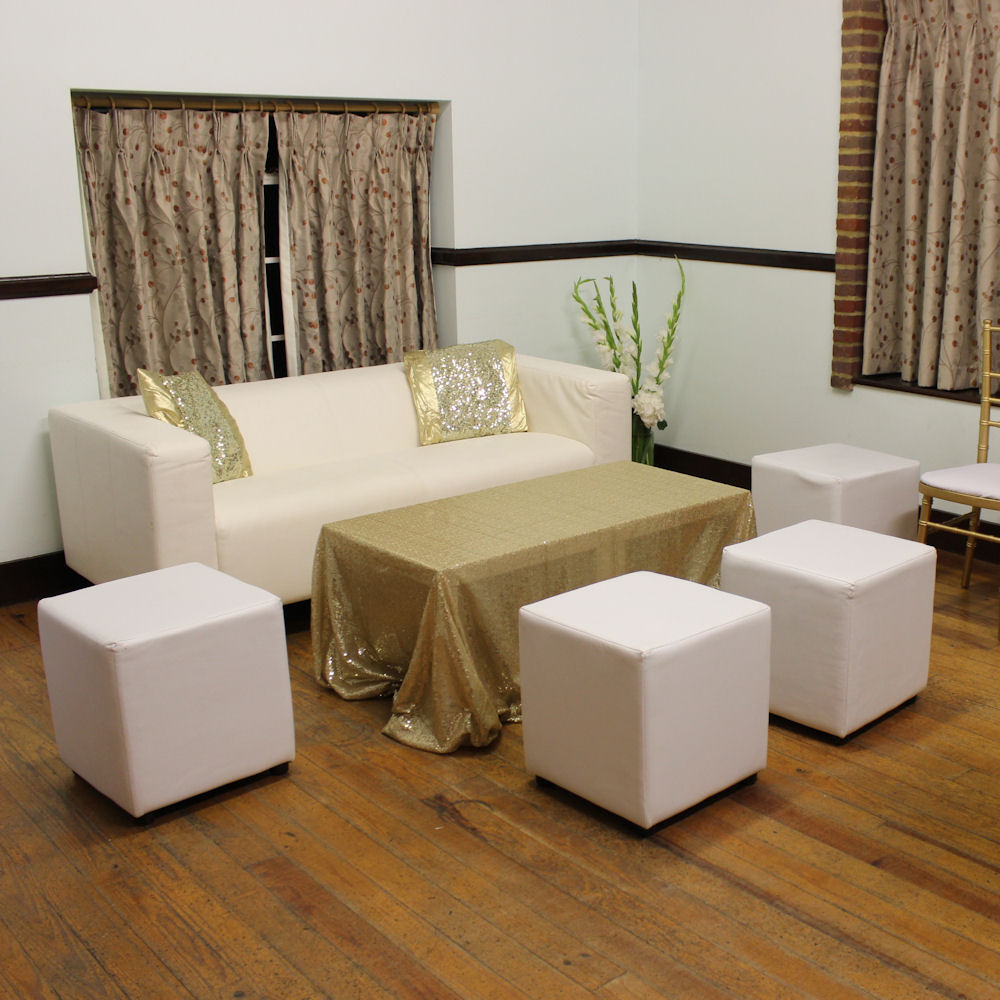 White Faux Leather Sofa 16
