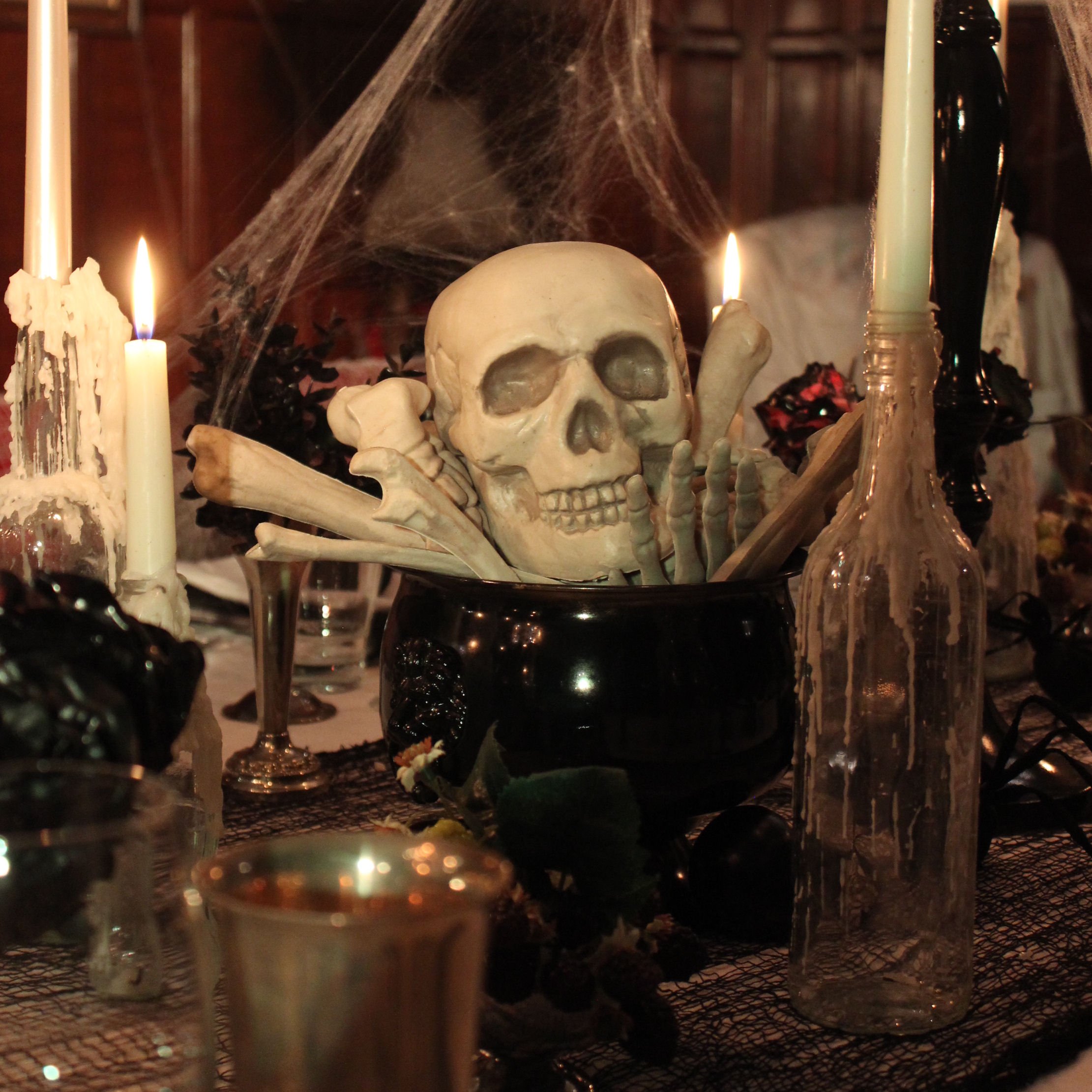 Wax Bottle Halloween Party Dinner Table