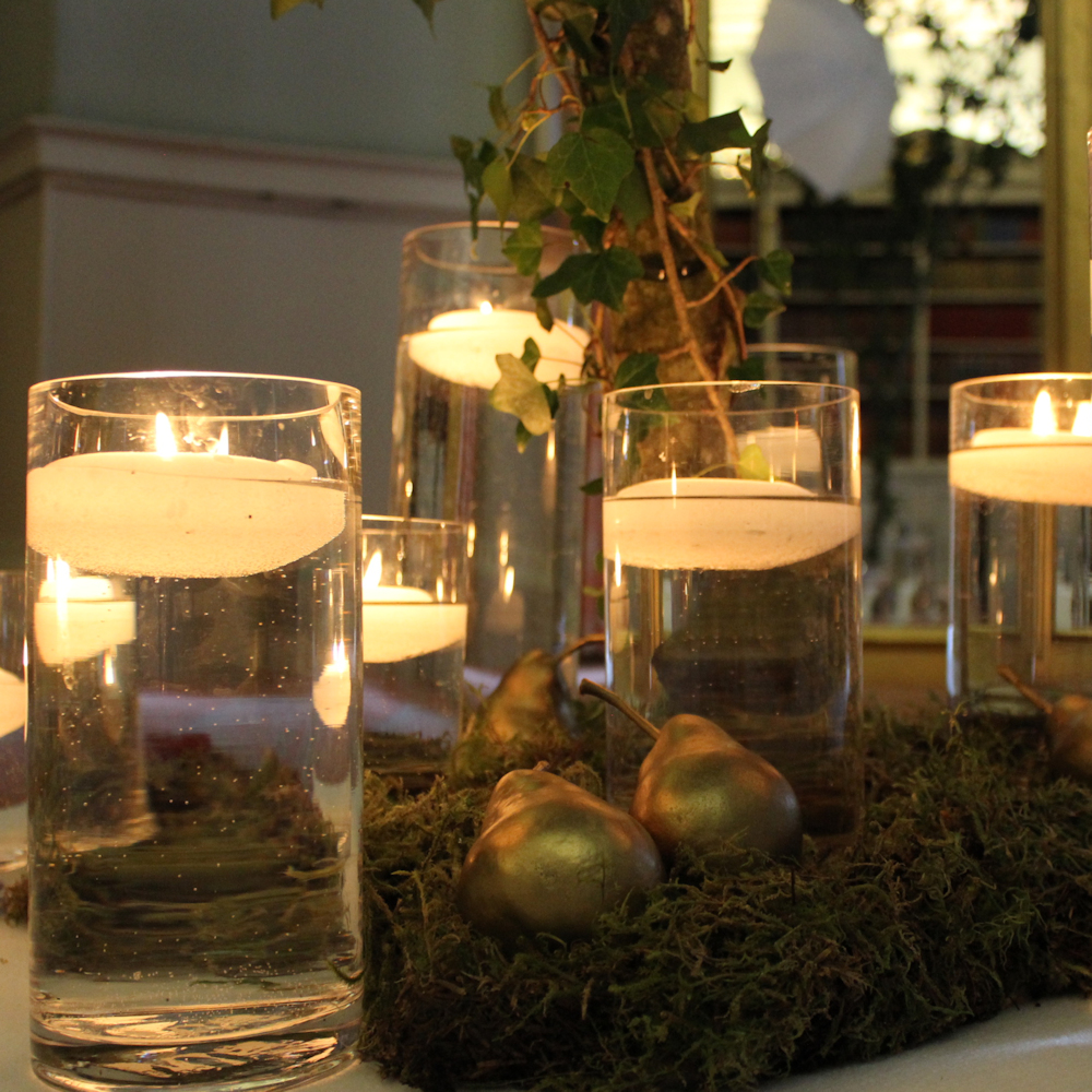 3 cylinder vases floating candles
