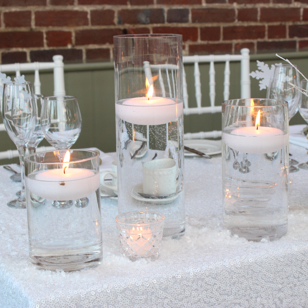 3 cylinder vases floating candles