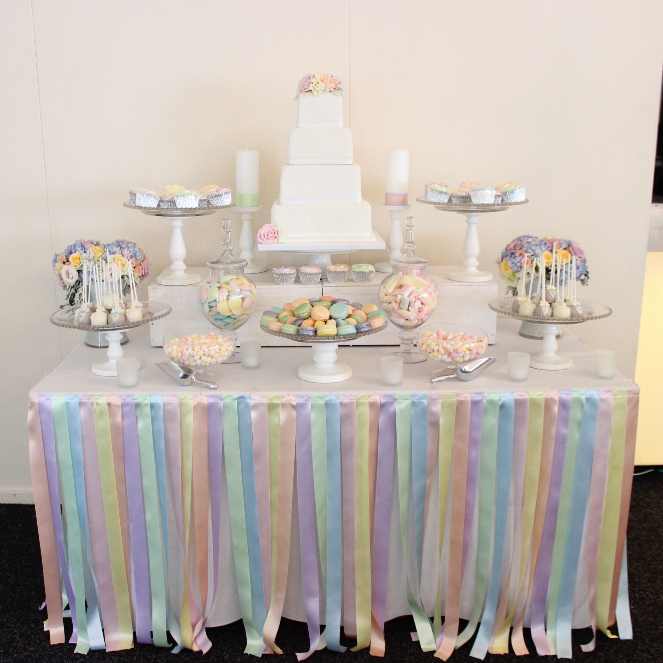 Pastel Ribbon Table Skirt