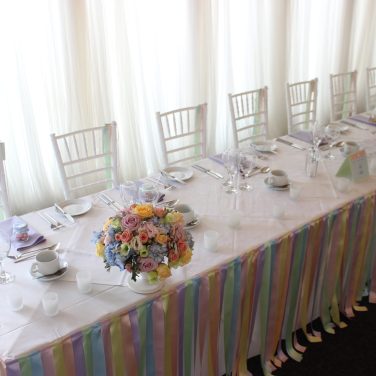 Pastel Ribbon Table Skirt