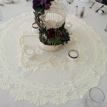 Large Lace Vintage Style Cream Doily Doilie