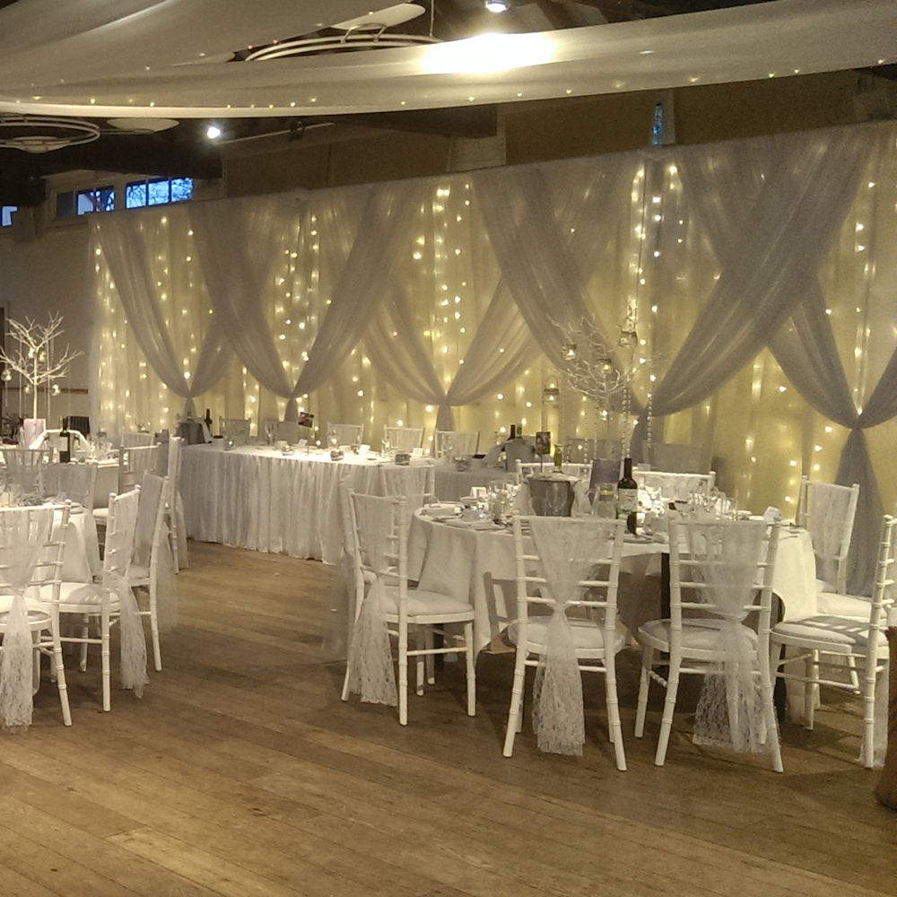White Ruched Chiffon Tablecloth 3