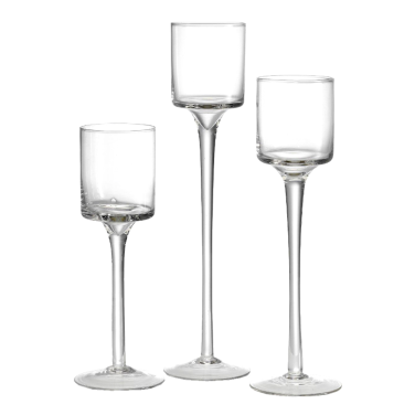 Set of 3 Stemmed Tea Light Holders