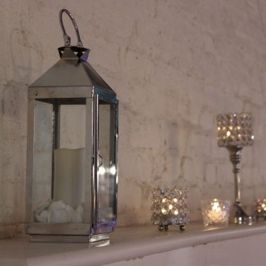 Silver lanterns modern metal
