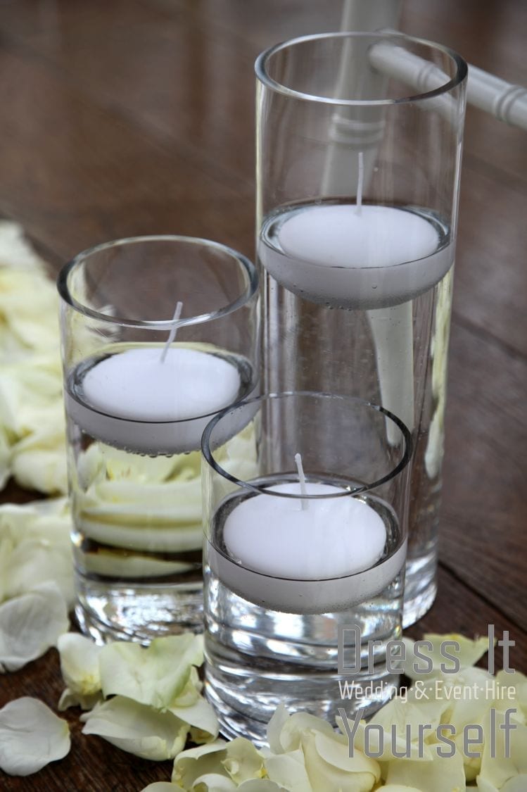 Cylinder Vase with Floating Tea Lights