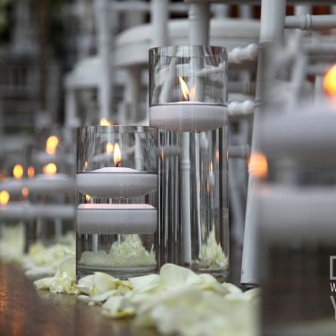 Cylinder Vase with Floating Tea Lights