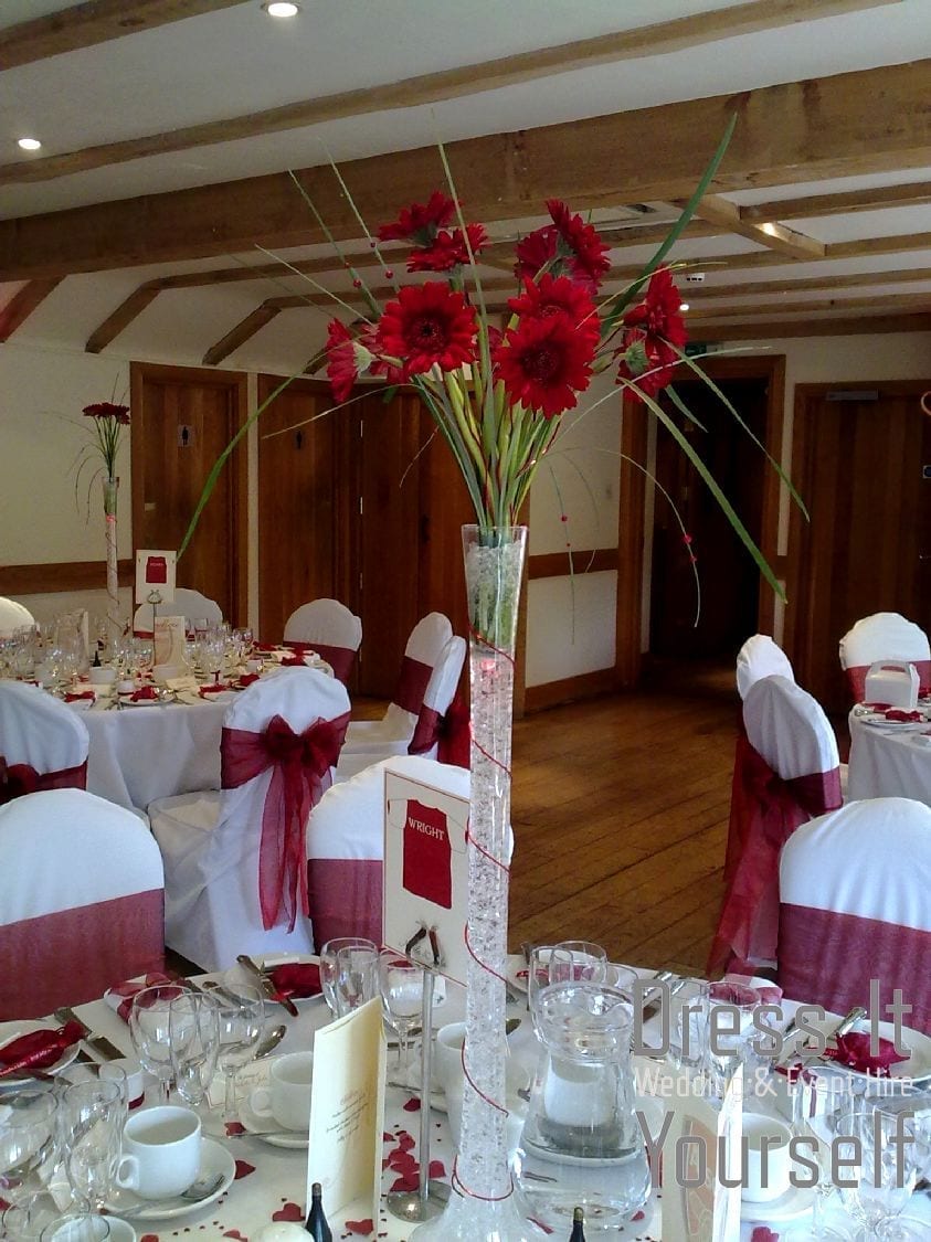 80cm Narrow Lily Vase with Gerberas & Grass
