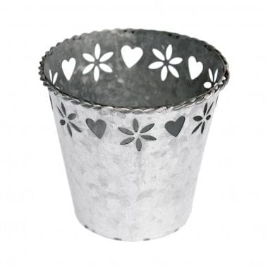 Zinc Rustic Bucket Tea Light Holder Votive