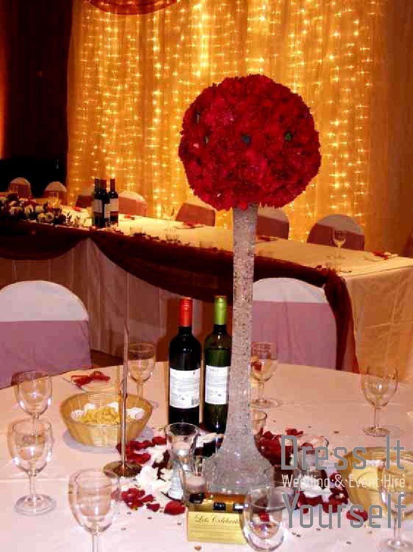 80cm Narrow Lily Vase with Carnation Ball