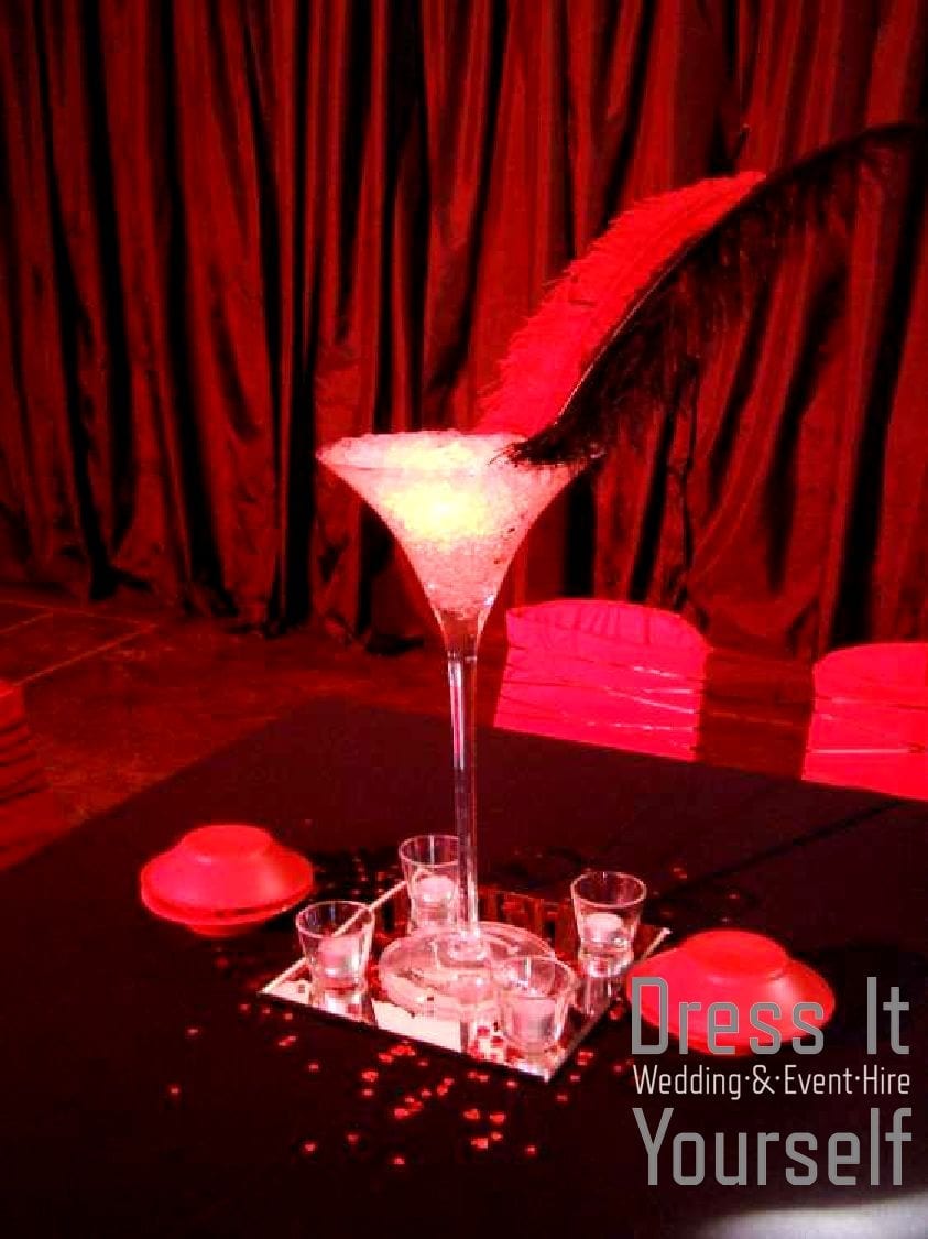 Martini Vase with Red LED