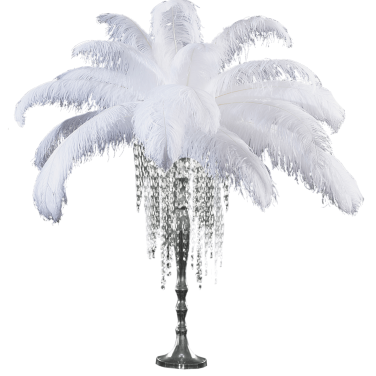Crystal Table Chandelier with Feathers