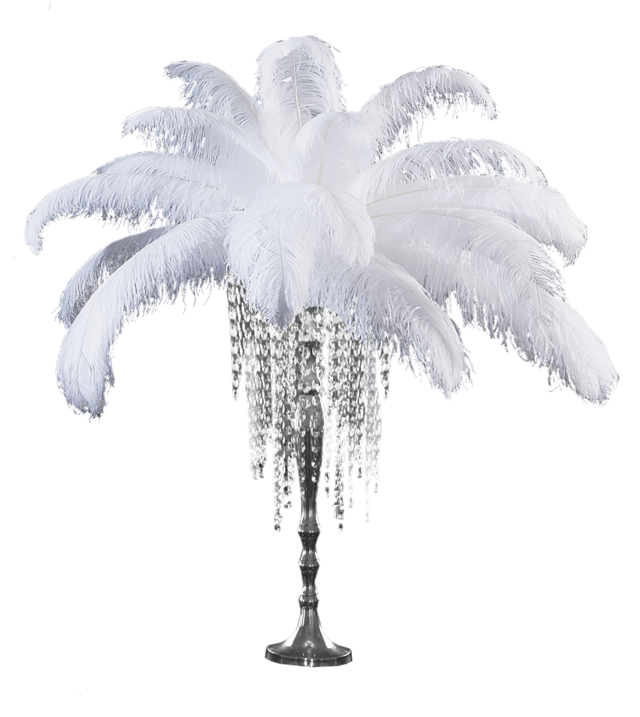 Crystal Table Chandelier with Feathers
