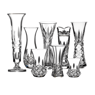 Vintage Crystal Cut Glass Bud Vases
