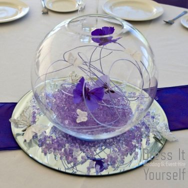 Fish Bowl with Purple Wire & Butterflies