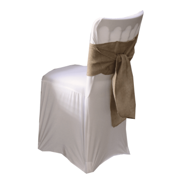 Hessian Sash on Lycra Chair Cover
