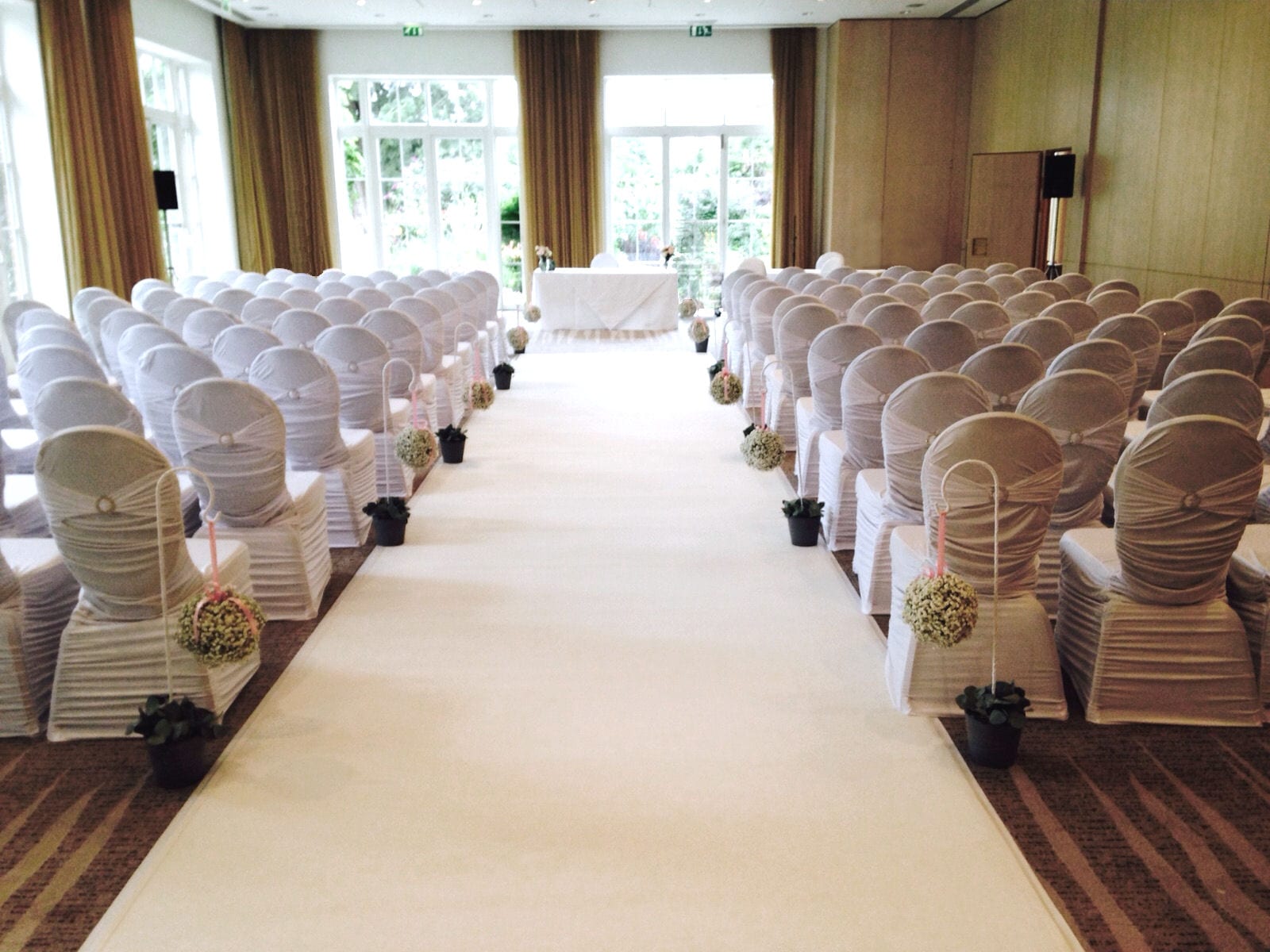 Rouched Chair Cover - Diamante Band
