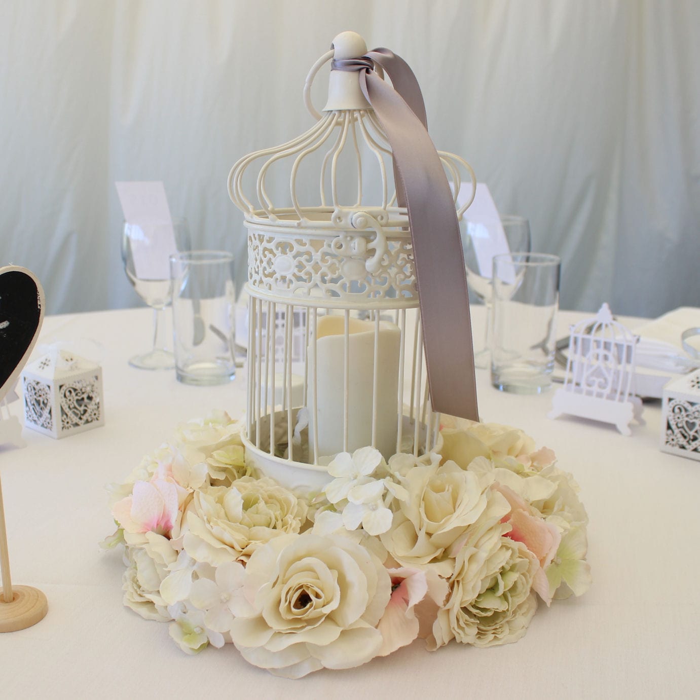 Small Bird Cage on Flower Ring