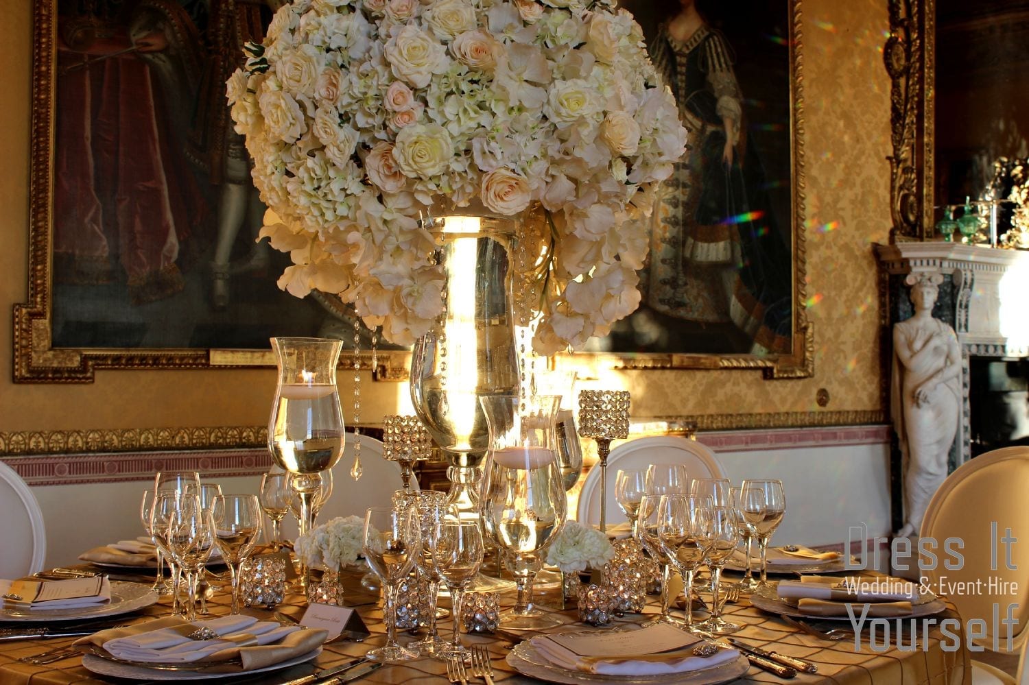 Large Footed Tulip Vase Hire - Image 5