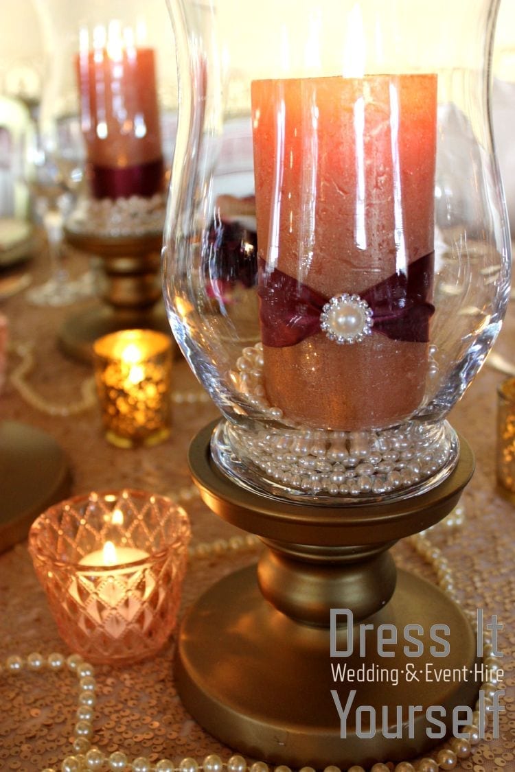 Curvy Hurricane Vase Wind-Light with Pillar Candle