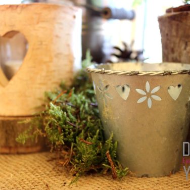 Zinc Rustic Bucket Tea Light Holder Votive