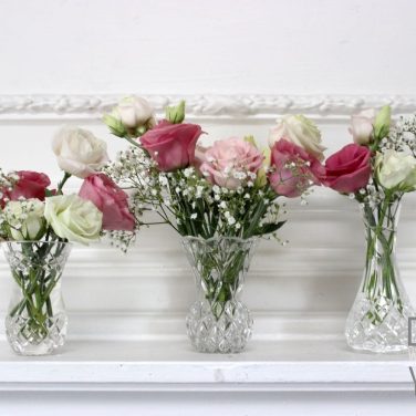 Vintage Crystal Cut Glass Bud Vases
