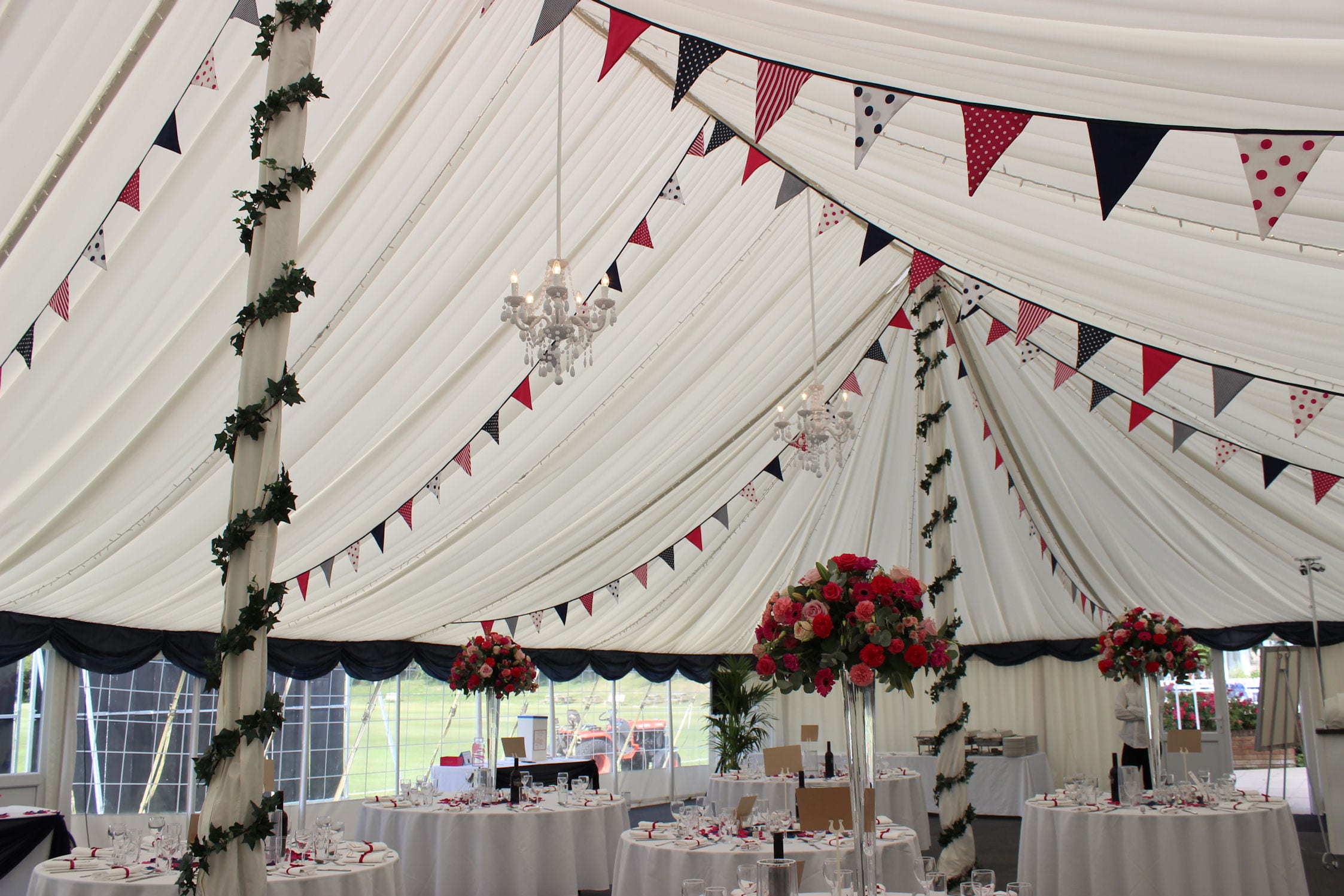 Navy & Cerise Geometric Bunting