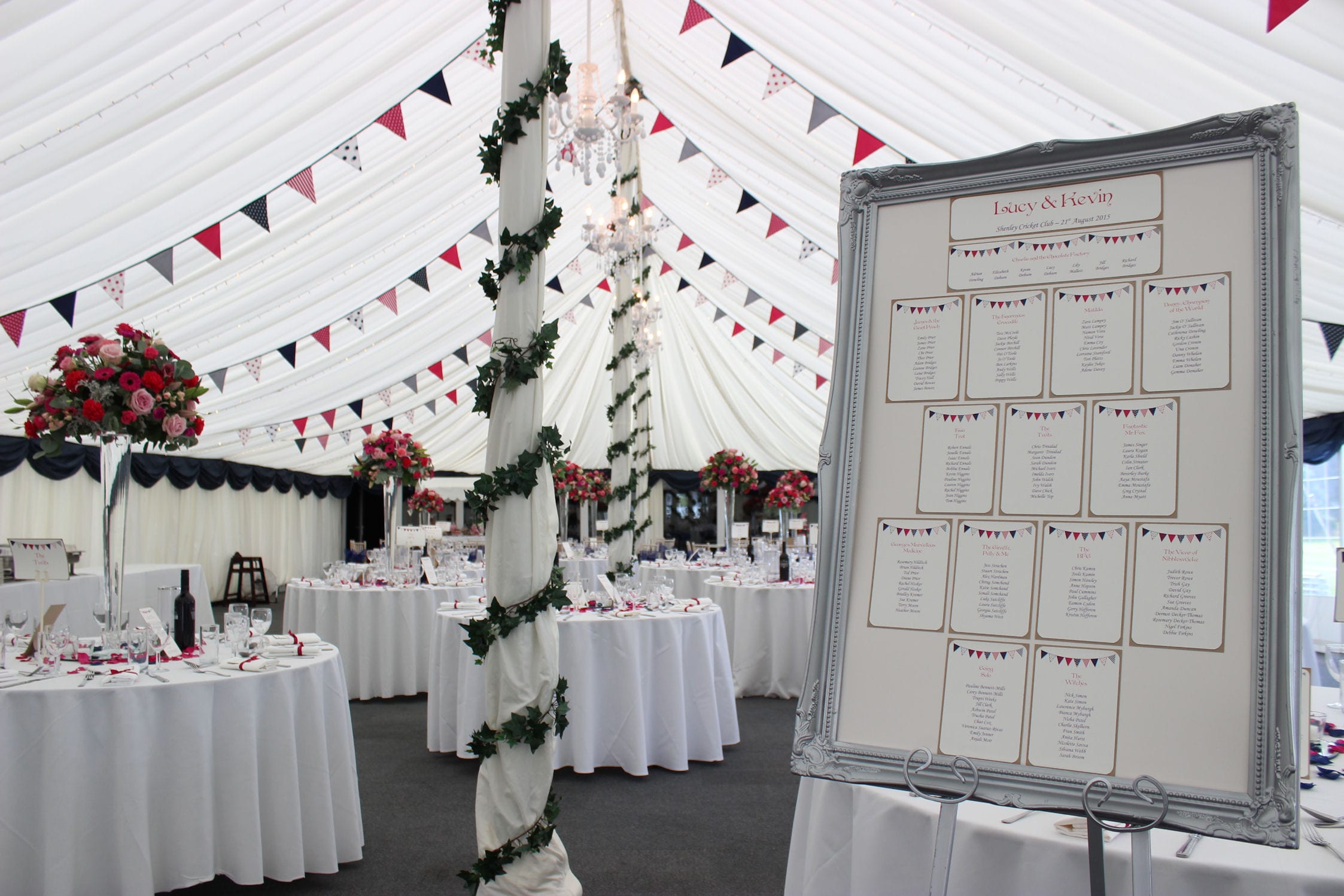 Navy & Cerise Geometric Bunting