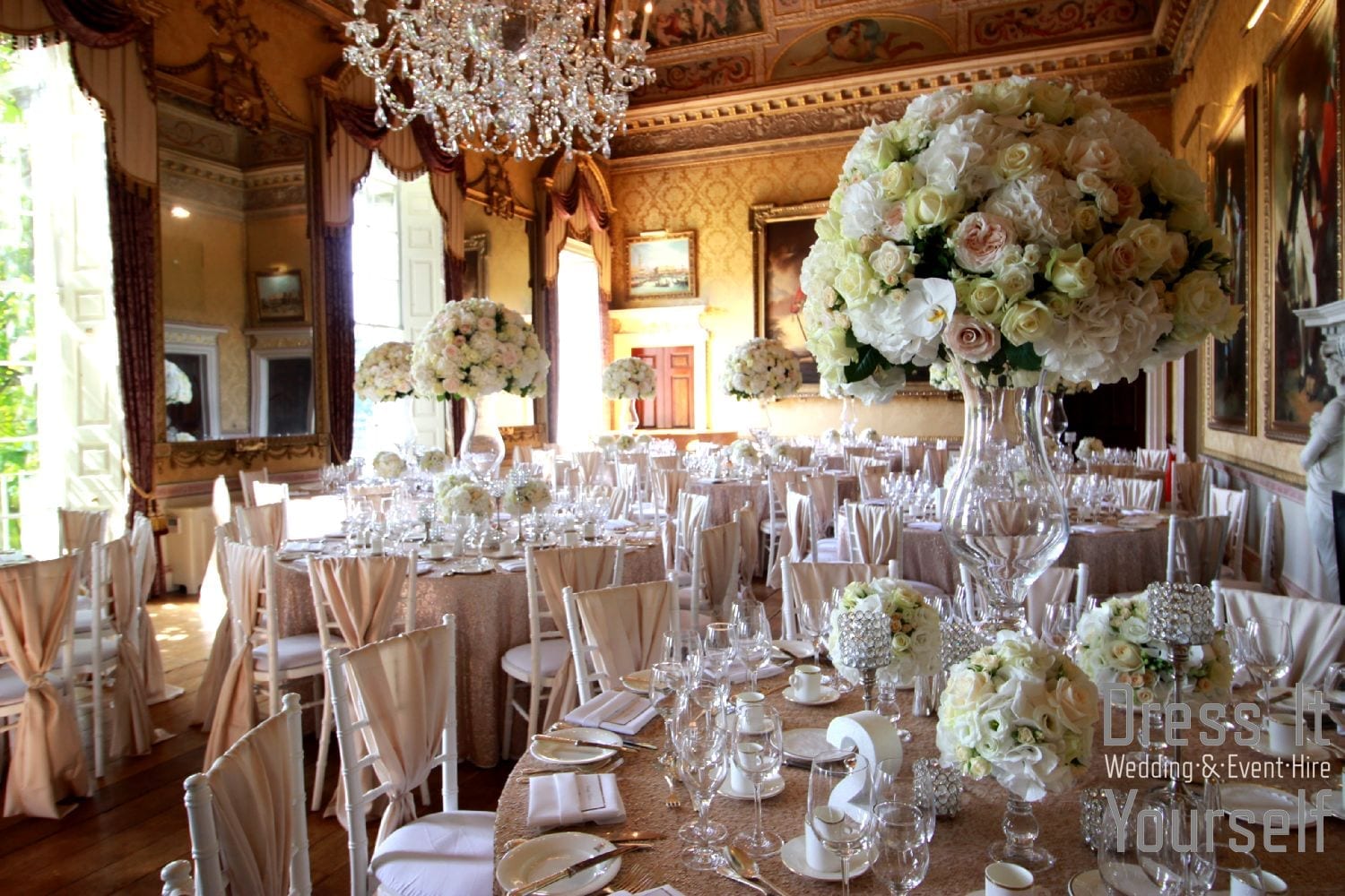 Large Footed Tulip Vase Hire - Image 2