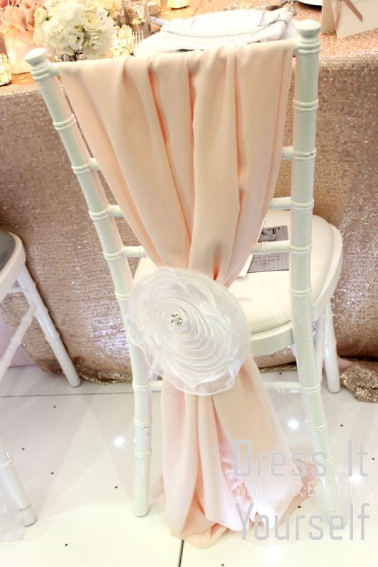 Blush Wrap with Chiffon Flowers