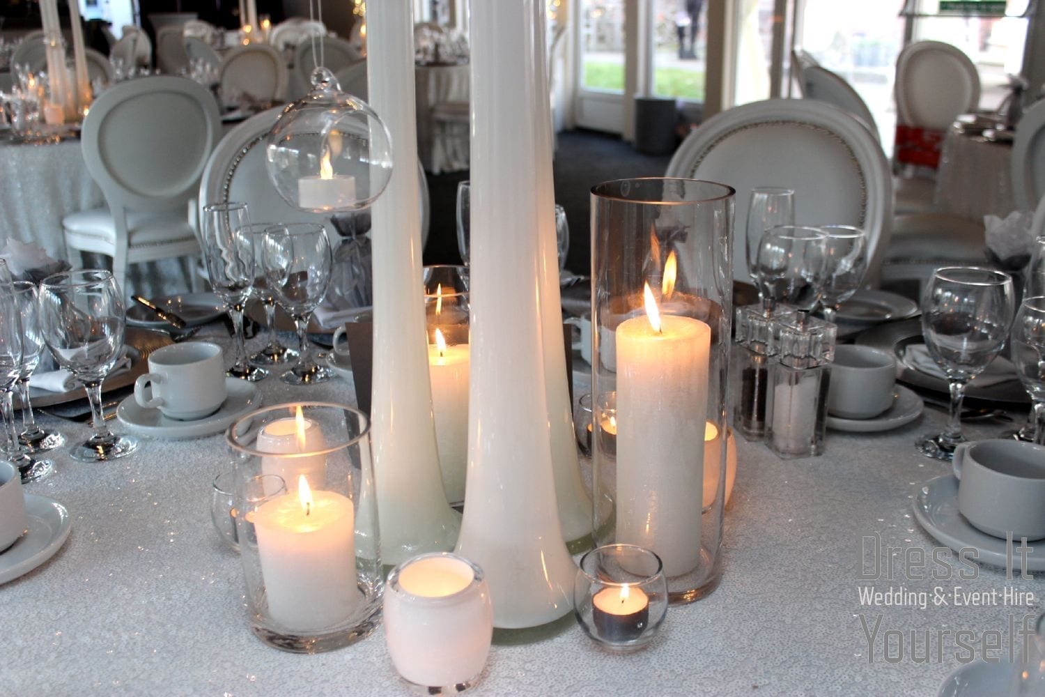Cylinder Vase with Pillar Candles