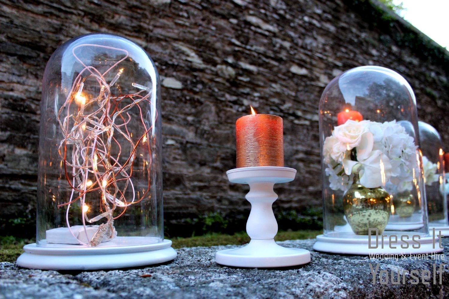 Bell Cloche Jar with Wire & Lights