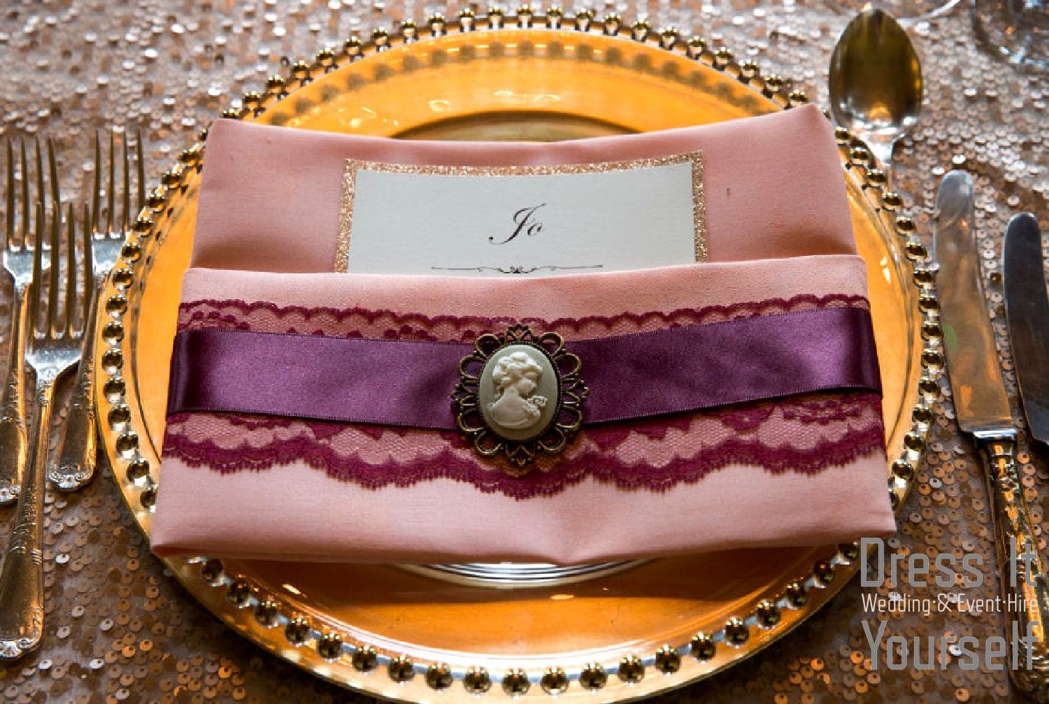 Gold Beaded Charger Plate Hire - Image 6