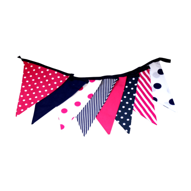 Navy & Cerise Geometric Bunting
